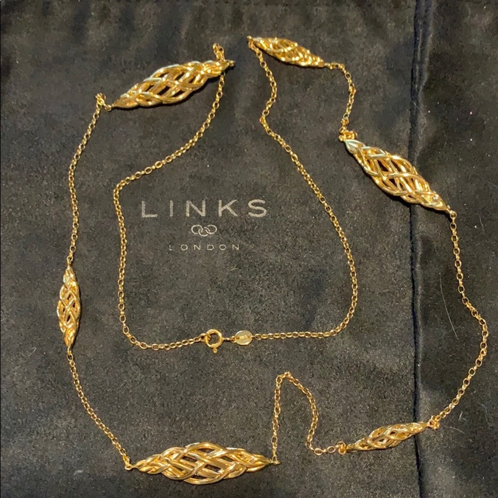 Links of London Woven Station Necklace 18k YG